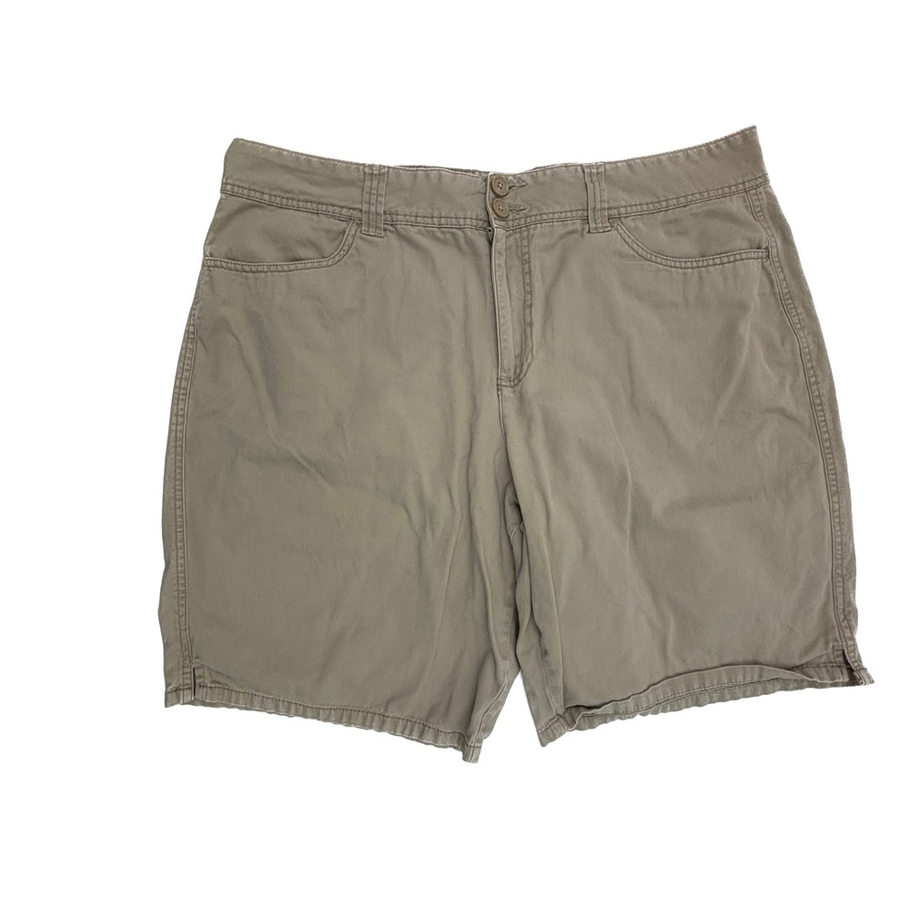 Faded Glory Shorts Ladies 18 Beige Washed Creamed Coffee Cotton FGL18472